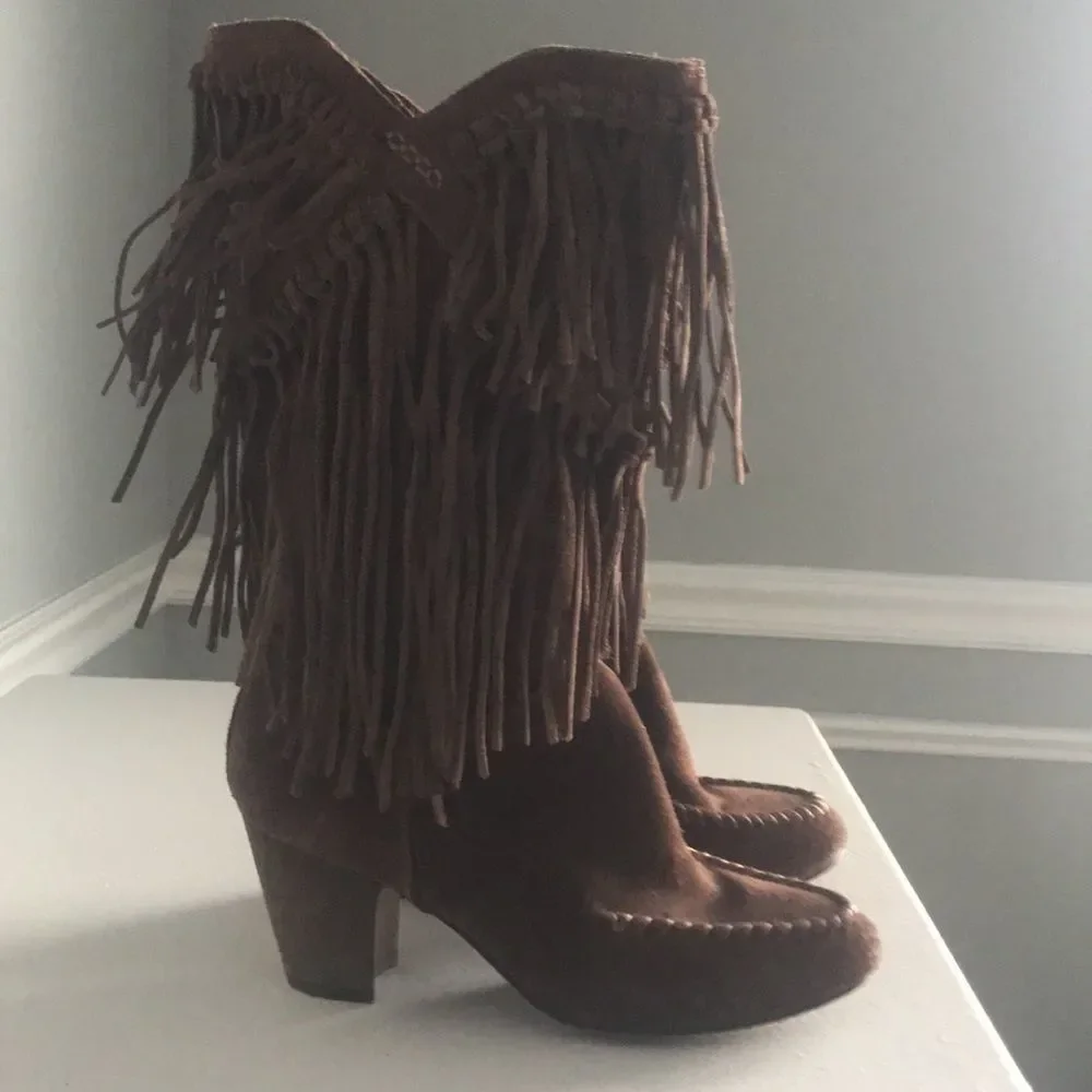 Seven for all mankind Brown fringe boots - Picture 3 of 5